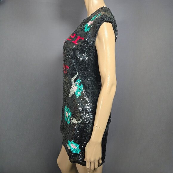 Twin-Set Simona Barbieri Sequin Mini Dress Graphic Print Size S Indie Sleaze - Picture 7 of 14